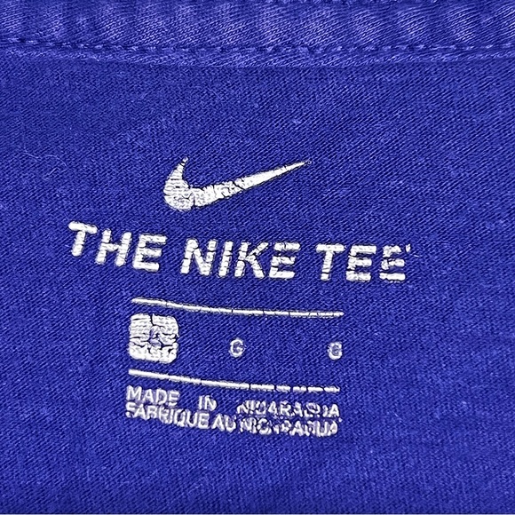 Nike Royal Blue Purple White Beast Graphic Font T-Shirt Swoosh Streetwear Tee - Picture 5 of 5